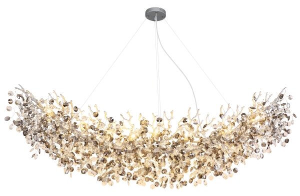 Globo 64138H4S - Luster na lanku QUEENA 16xE14/40W/230V strieborný
