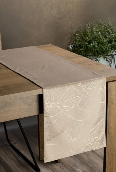 Dekorstudio Elegantný zamatový behúň na stôl BLINK 18 béžový Rozmer behúňa (šírka x dĺžka): 35x180cm