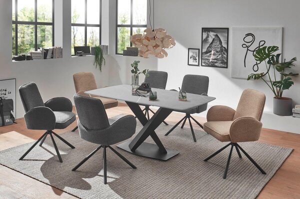 JEDÁLENSKÝ STÔL, sivá, čierna, 180/90/75 cm P & B - Stoly, Online Only