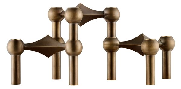 Dizajnový svietnik STOFF Nagel Bronzed Brass – set 3 ks