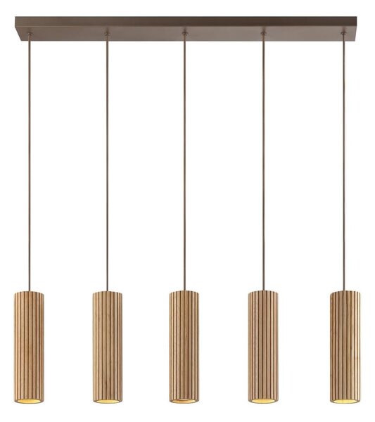Brilliant - Závesné svietidlo na lanku LAKEWOOD 5xGU10/10W/230V hnedé