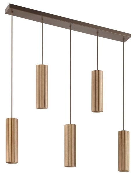 Brilliant - Závesné svietidlo na lanku LAKEWOOD 5xGU10/10W/230V hnedé