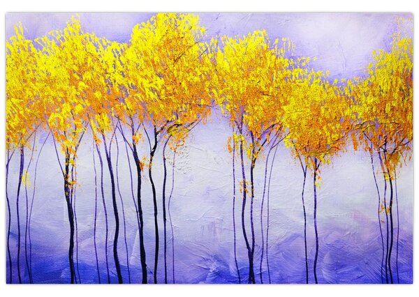 Obraz žltých stromov (90x60 cm)