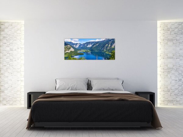 Obraz - Halštatské jazero, Hallstatt, Rakúsko (120x50 cm)