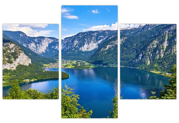 Obraz - Halštatské jazero, Hallstatt, Rakúsko (90x60 cm)