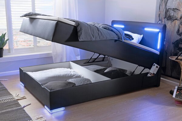 BOXSPRINGOVÁ POSTEĽ, 120/200 cm čierna Xora - Postele, Online Only