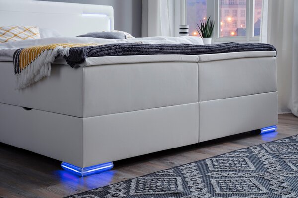 BOXSPRINGOVÁ POSTEĽ, 180/200 cm, biela Xora - Postele, Online Only