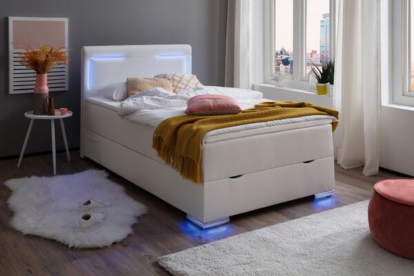 BOXSPRINGOVÁ POSTEĽ, 120/200 cm biela Xora - Postele, Online Only
