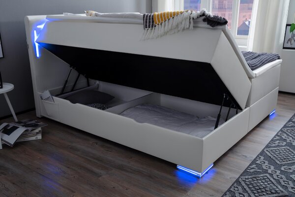 BOXSPRINGOVÁ POSTEĽ, 180/200 cm, biela Xora - Postele, Online Only