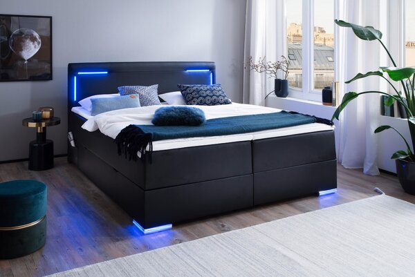 BOXSPRINGOVÁ POSTEĽ, 160/200 cm, čierna Xora - Postele, Online Only
