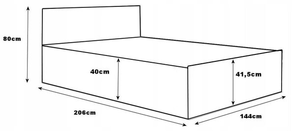 Posteľ 140x200 cm s matracom a úložným priestorom SPART1 Šedá