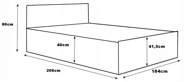 Posteľ 180x200 cm s matracom a úložným priestorom SPART1 Wotan