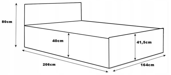 Posteľ 160x200 cm s matracom a úložným priestorom SPART1 Wotan