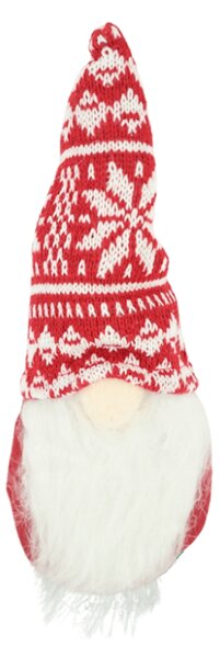 Vianočný škriatok s pletenou čiapkou JULVIK 25 cm, červený