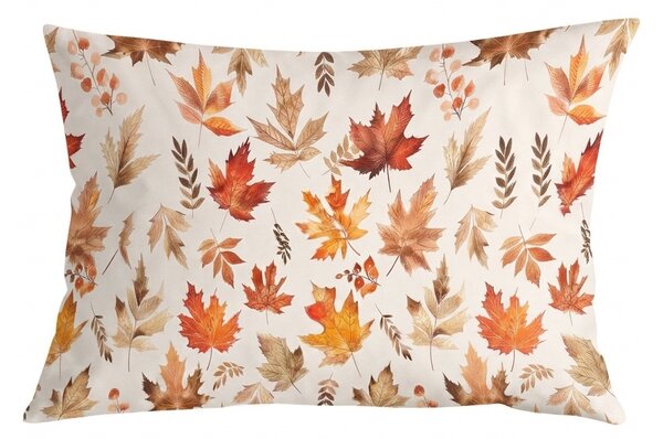 Flanelová obliečka na vankúš LEAVES & STRIPES 50x70 cm, farebný