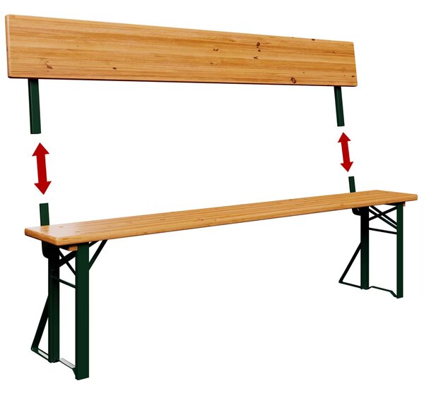 Pivný set s opierkou 170 cm - skladací