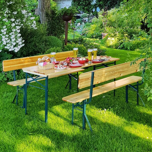 Pivný set s opierkou 170 cm - skladací