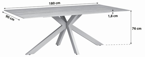 JEDÁLENSKÝ STÔL, béžová, 180/90/76 cm P & B - Stoly, Online Only