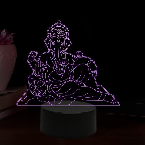Beling 3D lampa, Lord Ganéša, 16 farebná,AA2