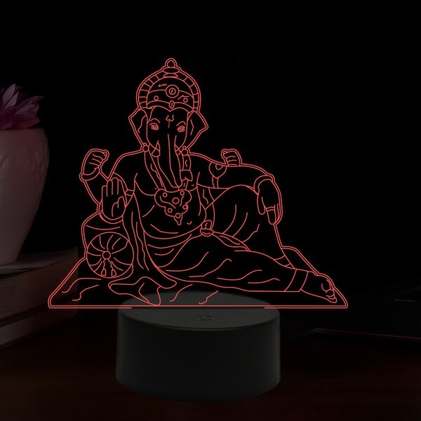 Beling 3D lampa, Lord Ganéša, 16 farebná,AA2