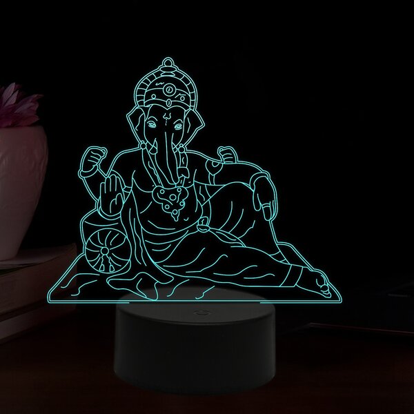 Beling 3D lampa, Lord Ganéša, 16 farebná,AA2