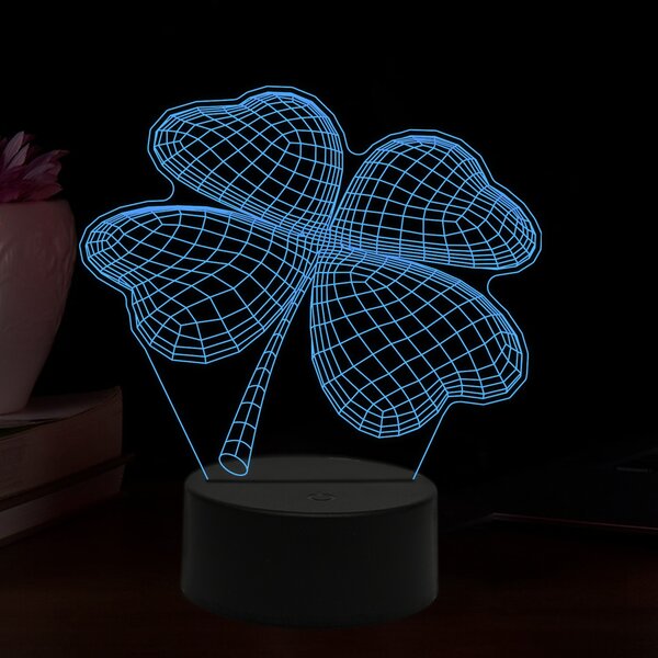 Beling 3D lampa, Štvorlístok, 16 farebná,AA8