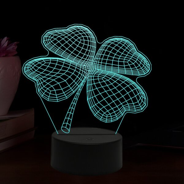 Beling 3D lampa, Štvorlístok, 16 farebná,AA8