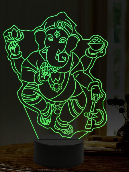 Beling 3D lampa, Ganéša, 16 farebná,AA10