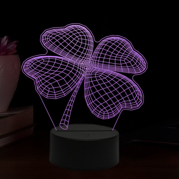 Beling 3D lampa, Štvorlístok, 16 farebná,AA8