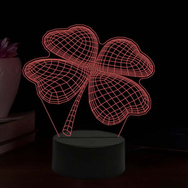 Beling 3D lampa, Štvorlístok, 16 farebná,AA8