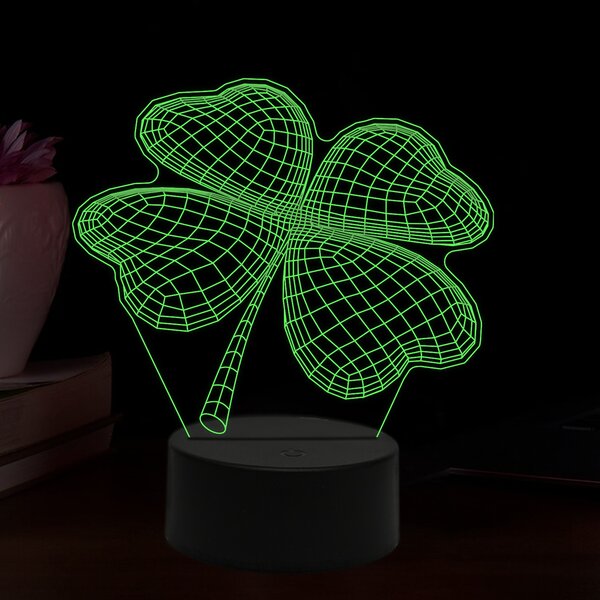Beling 3D lampa, Štvorlístok, 16 farebná,AA8