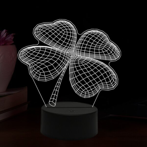 Beling 3D lampa, Štvorlístok, 16 farebná,AA8