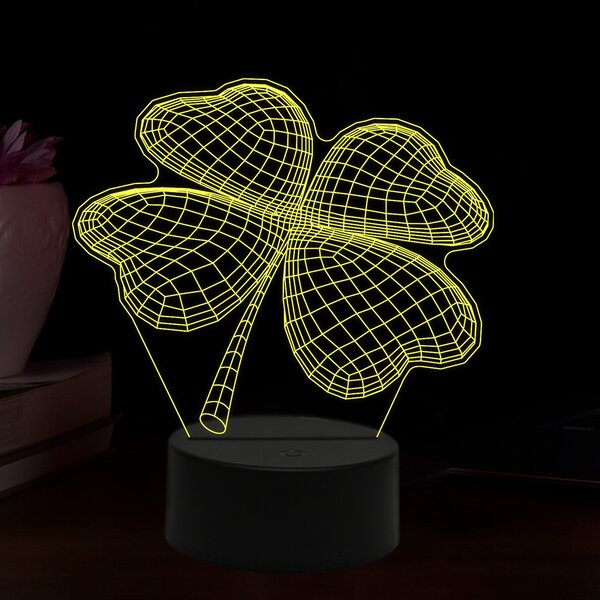 Beling 3D lampa, Štvorlístok, 16 farebná,AA8