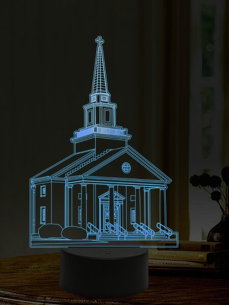 Beling 3D lampa, Kostol, 16 farebná,AA13