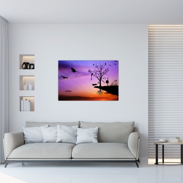 Obraz - Siluety zvierat (90x60 cm)