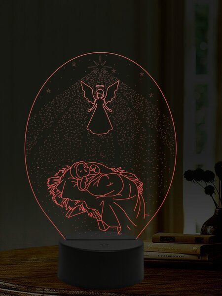 Beling 3D lampa, Svetlo novorodeného anjela, 16 farebná,AA17