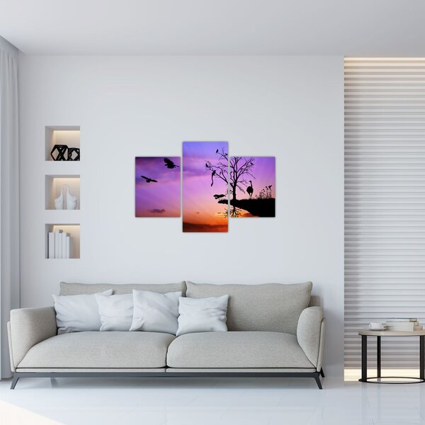 Obraz - Siluety zvierat (90x60 cm)