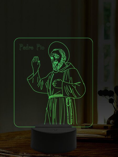 Beling 3D lampa, Otec Pio, 16 farebná,AA18