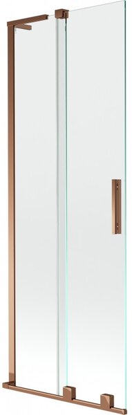 Mexen Velar L, 2-krídlová posuvná vaňová zástena 70 x 150 cm, 8mm číre sklo, ružové zlato, 896-070-003-01-60