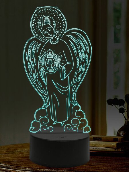 Beling 3D lampa, Anjel so svetlom, 16 farebná,AA44