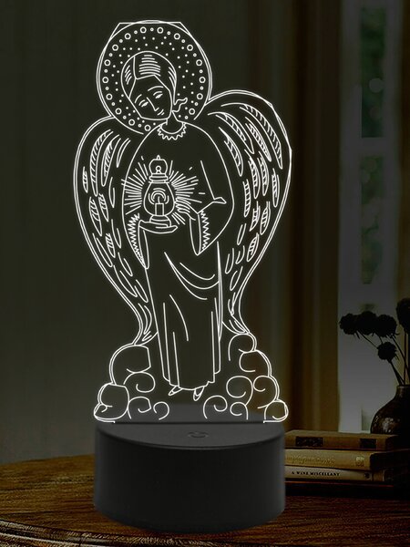 Beling 3D lampa, Anjel so svetlom, 16 farebná,AA44