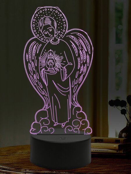 Beling 3D lampa, Anjel so svetlom, 16 farebná,AA44