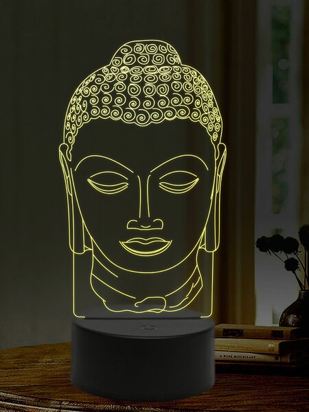 Beling 3D lampa, Hlava Budhu, 16 farebná,AA45