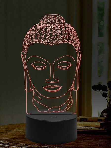Beling 3D lampa, Hlava Budhu, 16 farebná,AA45