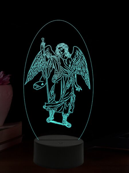Beling 3D lampa, Archanjel Rafael, 16 farebná,AA55