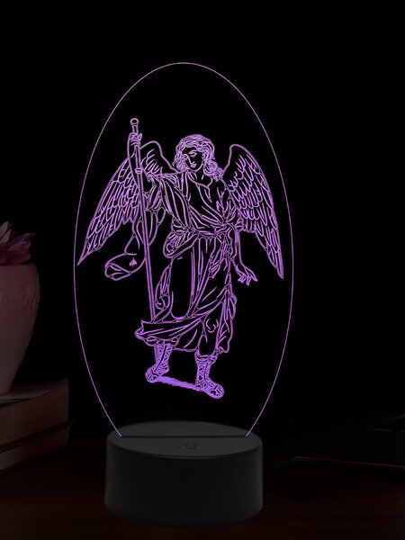Beling 3D lampa, Archanjel Rafael, 16 farebná,AA55