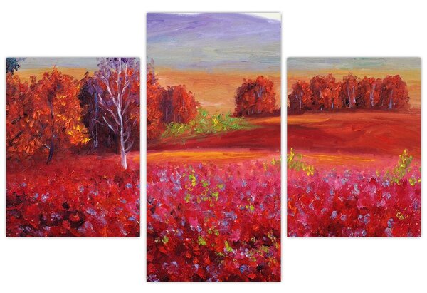 Obraz červenej krajiny (90x60 cm)