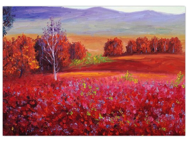 Obraz červenej krajiny (70x50 cm)