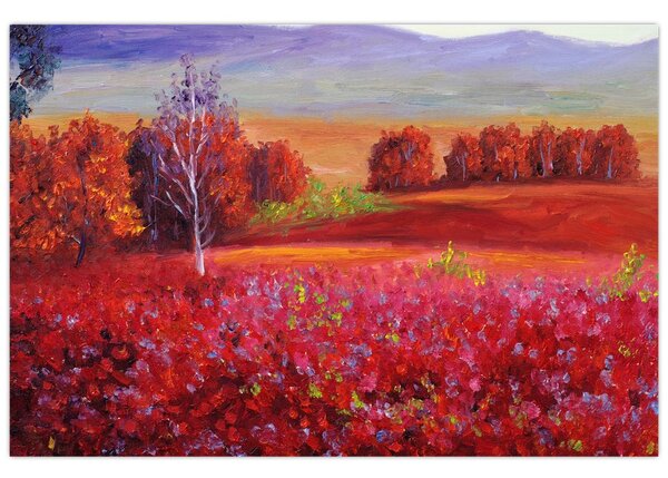Obraz červenej krajiny (90x60 cm)