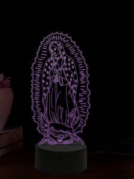 Beling 3D lampa, Panna Mária Guadalupská, 16 farebná,AA90